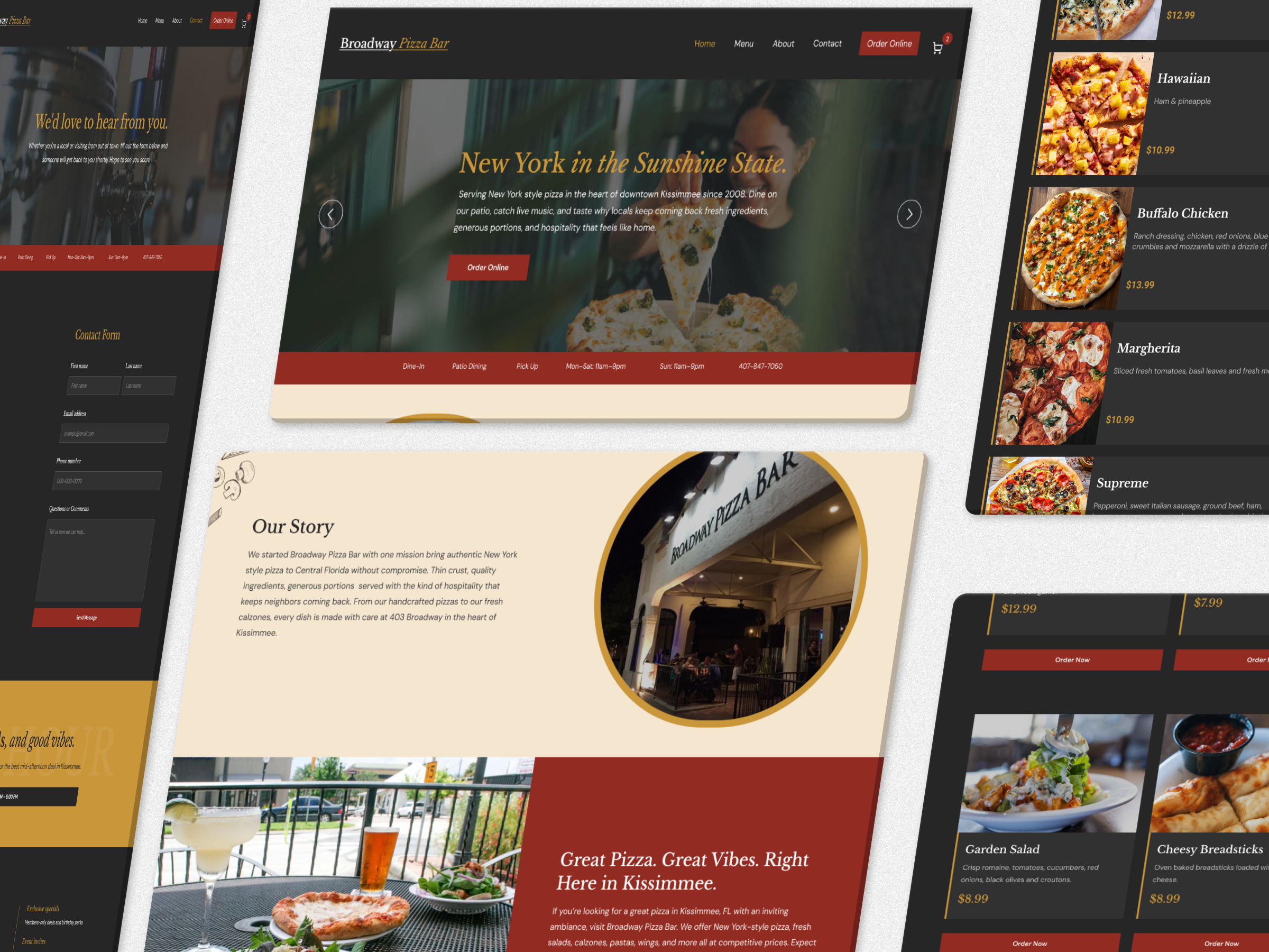 Broadway Pizza Bar Mockup